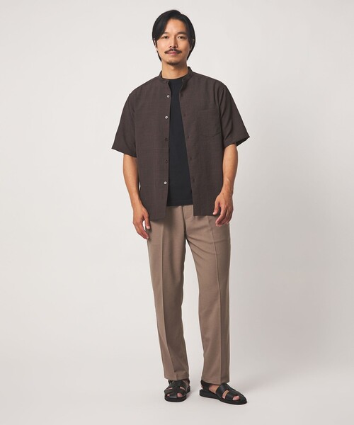 A DAY IN THE LIFE UNITED ARROWS(アデイインザライフユナイテッドアローズ)の「ウールライク ワッシャー リラックス バンドカラーシャツ-吸水速乾-<A DAY IN THE LIFE>(シャツ/ブラウス・メンズ・ダークブラウン/ダークグリーン/コバルトブルー・M/L)」の9枚目の写真