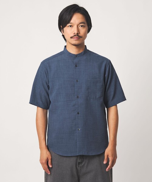 A DAY IN THE LIFE UNITED ARROWS(アデイインザライフユナイテッドアローズ)の「ウールライク ワッシャー リラックス バンドカラーシャツ-吸水速乾-<A DAY IN THE LIFE>(シャツ/ブラウス・メンズ・ダークブラウン/ダークグリーン/コバルトブルー・M/L)」の10枚目の写真
