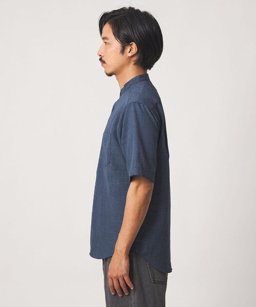 A DAY IN THE LIFE UNITED ARROWS(アデイインザライフユナイテッドアローズ)の「ウールライク ワッシャー リラックス バンドカラーシャツ-吸水速乾-<A DAY IN THE LIFE>(シャツ/ブラウス・メンズ・ダークブラウン/ダークグリーン/コバルトブルー・M/L)」の11枚目の写真