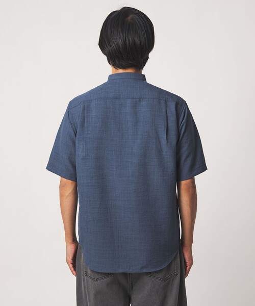 A DAY IN THE LIFE UNITED ARROWS(アデイインザライフユナイテッドアローズ)の「ウールライク ワッシャー リラックス バンドカラーシャツ-吸水速乾-<A DAY IN THE LIFE>(シャツ/ブラウス・メンズ・ダークブラウン/ダークグリーン/コバルトブルー・M/L)」の12枚目の写真