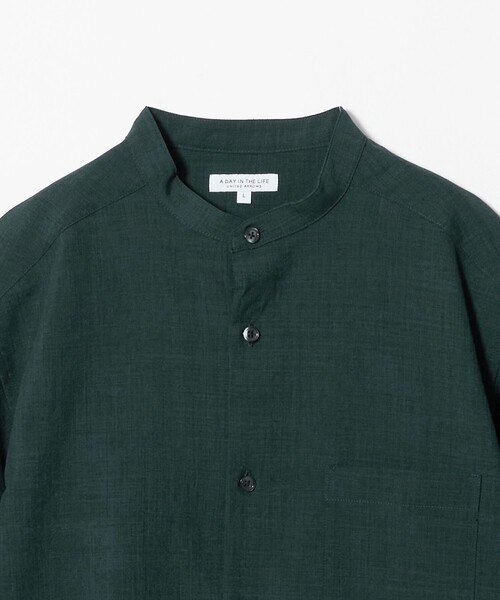 A DAY IN THE LIFE UNITED ARROWS(アデイインザライフユナイテッドアローズ)の「ウールライク ワッシャー リラックス バンドカラーシャツ-吸水速乾-<A DAY IN THE LIFE>(シャツ/ブラウス・メンズ・ダークブラウン/ダークグリーン/コバルトブルー・M/L)」の13枚目の写真