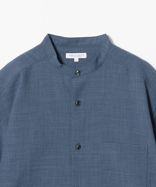 A DAY IN THE LIFE UNITED ARROWS(アデイインザライフユナイテッドアローズ)の「ウールライク ワッシャー リラックス バンドカラーシャツ-吸水速乾-<A DAY IN THE LIFE>(シャツ/ブラウス・メンズ・ダークブラウン/ダークグリーン/コバルトブルー・M/L)」の16枚目の写真