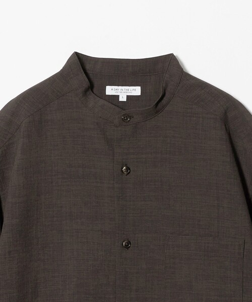 A DAY IN THE LIFE UNITED ARROWS(アデイインザライフユナイテッドアローズ)の「ウールライク ワッシャー リラックス バンドカラーシャツ-吸水速乾-<A DAY IN THE LIFE>(シャツ/ブラウス・メンズ・ダークブラウン/ダークグリーン/コバルトブルー・M/L)」の20枚目の写真