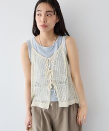 ノットヤーン透かしビスチェ