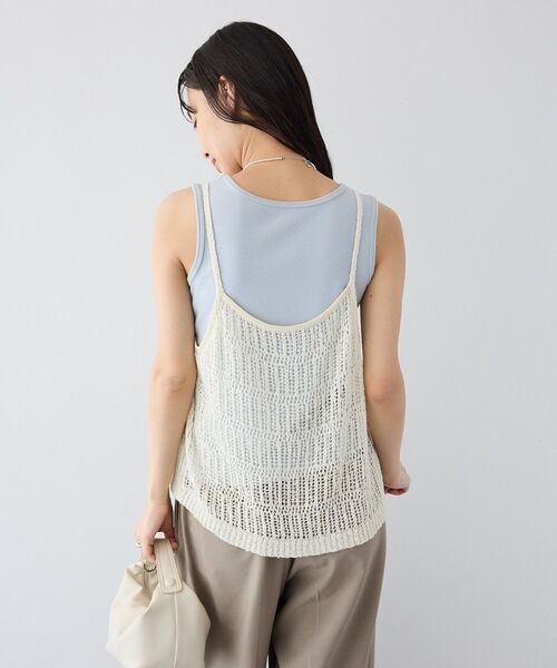 CRAFT STANDARD BOUTIQUE(クラフトスタンダードブティック)の「ノットヤーン透かしビスチェ(ベスト・レディース・オフホワイト/ブラック・FREE)」の6枚目の写真