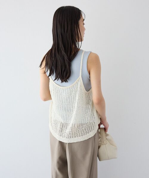 CRAFT STANDARD BOUTIQUE(クラフトスタンダードブティック)の「ノットヤーン透かしビスチェ(ベスト・レディース・オフホワイト/ブラック・FREE)」の7枚目の写真