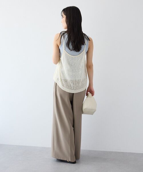 CRAFT STANDARD BOUTIQUE(クラフトスタンダードブティック)の「ノットヤーン透かしビスチェ(ベスト・レディース・オフホワイト/ブラック・FREE)」の10枚目の写真