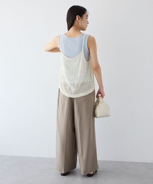 CRAFT STANDARD BOUTIQUE(クラフトスタンダードブティック)の「ノットヤーン透かしビスチェ(ベスト・レディース・オフホワイト/ブラック・FREE)」の11枚目の写真