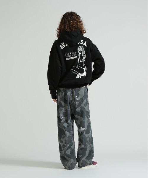 AVIREX(アヴィレックス)の「《WEB&DEPOT限定》BLACK SCORPION SWEAT PULL OVER PARKA(パーカー・レディース・オレンジ/オリーブ/ブラック/マスタード/ライトグレー・F)」の9枚目の写真