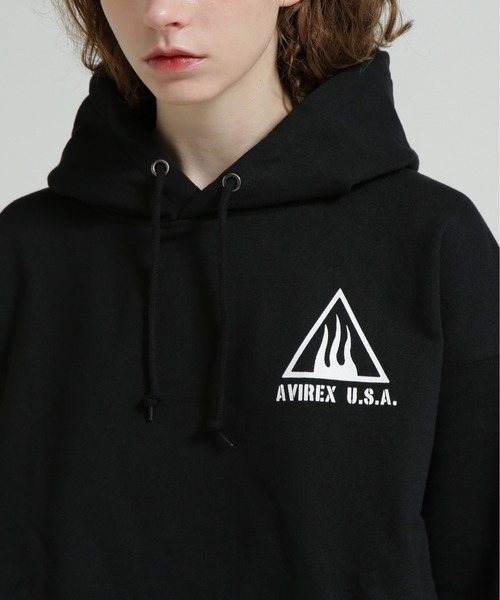 AVIREX(アヴィレックス)の「《WEB&DEPOT限定》BLACK SCORPION SWEAT PULL OVER PARKA(パーカー・レディース・オレンジ/オリーブ/ブラック/マスタード/ライトグレー・F)」の12枚目の写真