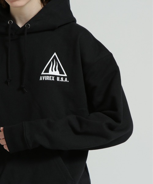 AVIREX(アヴィレックス)の「《WEB&DEPOT限定》BLACK SCORPION SWEAT PULL OVER PARKA(パーカー・レディース・オレンジ/オリーブ/ブラック/マスタード/ライトグレー・F)」の13枚目の写真