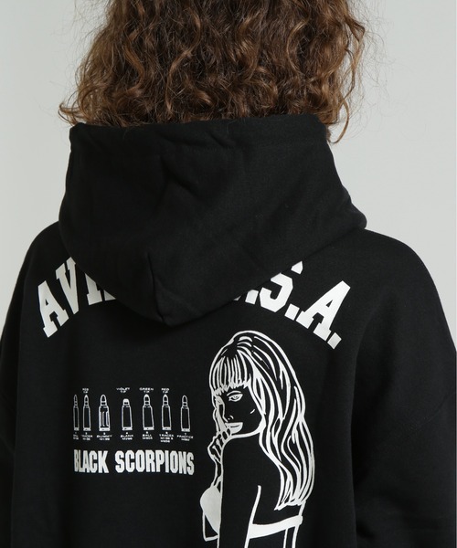 AVIREX(アヴィレックス)の「《WEB&DEPOT限定》BLACK SCORPION SWEAT PULL OVER PARKA(パーカー・レディース・オレンジ/オリーブ/ブラック/マスタード/ライトグレー・F)」の15枚目の写真