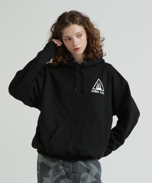 AVIREX(アヴィレックス)の「《WEB&DEPOT限定》BLACK SCORPION SWEAT PULL OVER PARKA(パーカー・レディース・オレンジ/オリーブ/ブラック/マスタード/ライトグレー・F)」の6枚目の写真