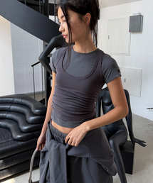 ODOR（オドー）の「Mellow fit tee - Charcoal（Tシャツ/カットソー）」