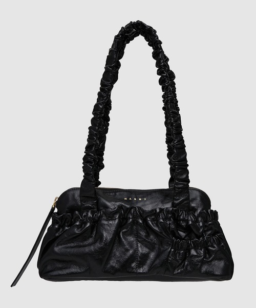 MARNI(マルニ)の「LEATHER RUFFLES / EWバッグ(ショルダーバッグ・レディース・ブラック・ONE SIZE)」の1枚目の写真