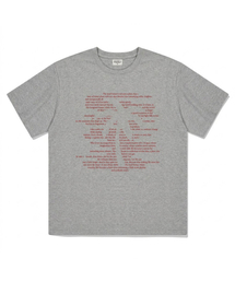 ファームツリー テキスト オーバーサイズ 半袖Tシャツ グレー