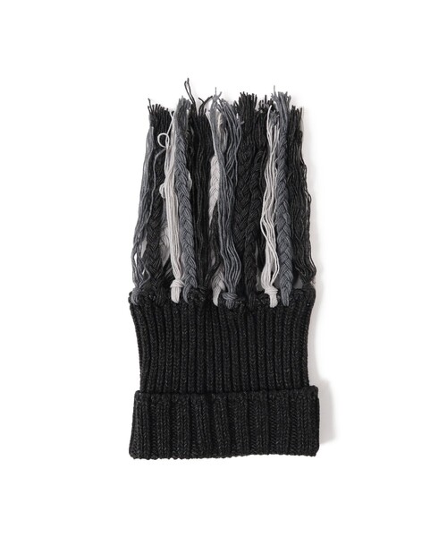 BEAMS(ビームス)の「【別注】HICOSAKA / 2Way Fringe Watch & Neck Warmer(ニットキャップ/ビーニー・メンズ・チャコールグレー/オレンジ・ONE SIZE)」の1枚目の写真