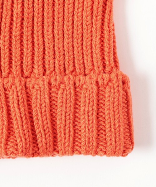 BEAMS(ビームス)の「【別注】HICOSAKA / 2Way Fringe Watch & Neck Warmer(ニットキャップ/ビーニー・メンズ・チャコールグレー/オレンジ・ONE SIZE)」の3枚目の写真