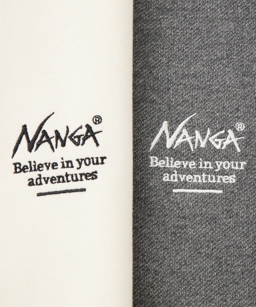 NANGA（ナンガ）の「【WEB先行予約】[NANGA/ナンガ] 別注 ヒストリーロゴ ネブクロ刺繍スウェット（スウェット・レディース・チャコール/ホワイト・S/L/M）」の10枚目の写真