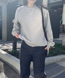 haag（ヘイグ）の「a cover stitch sweatshirt (grey)（スウェット）」