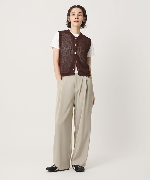 BEAUTY&YOUTH UNITED ARROWS（ビューティーアンドユースユナイテッドアローズ）の「フロントボタン ノースリーブニット プルオーバー（ベスト・レディース・ブラック/ダークブラウン/ナチュラル・FREE）」の7枚目の写真