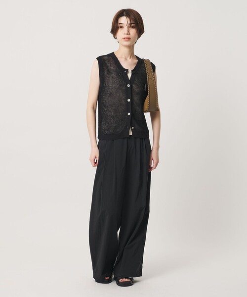 BEAUTY&YOUTH UNITED ARROWS（ビューティーアンドユースユナイテッドアローズ）の「フロントボタン ノースリーブニット プルオーバー（ベスト・レディース・ブラック/ダークブラウン/ナチュラル・FREE）」の9枚目の写真