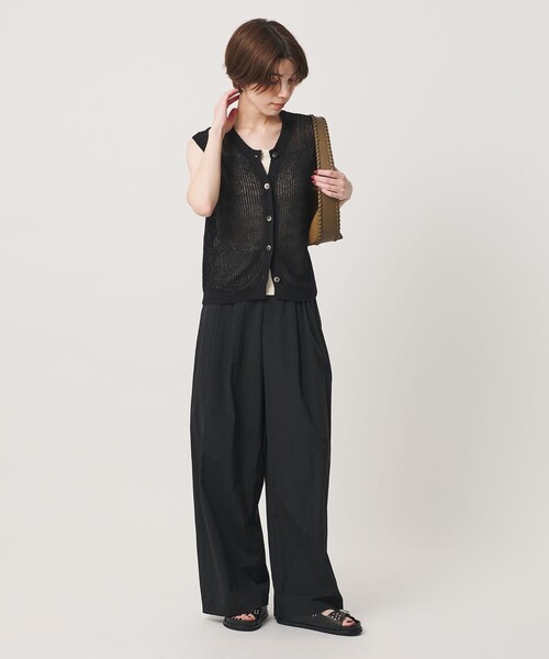 BEAUTY&YOUTH UNITED ARROWS（ビューティーアンドユースユナイテッドアローズ）の「フロントボタン ノースリーブニット プルオーバー（ベスト・レディース・ブラック/ダークブラウン/ナチュラル・FREE）」の10枚目の写真