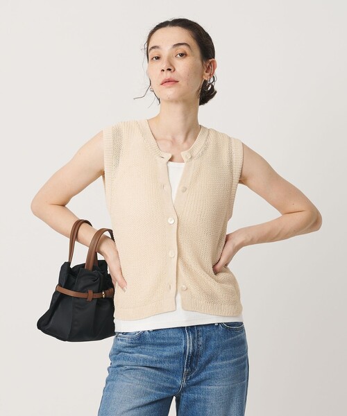 BEAUTY&YOUTH UNITED ARROWS（ビューティーアンドユースユナイテッドアローズ）の「フロントボタン ノースリーブニット プルオーバー（ベスト・レディース・ブラック/ダークブラウン/ナチュラル・FREE）」の11枚目の写真