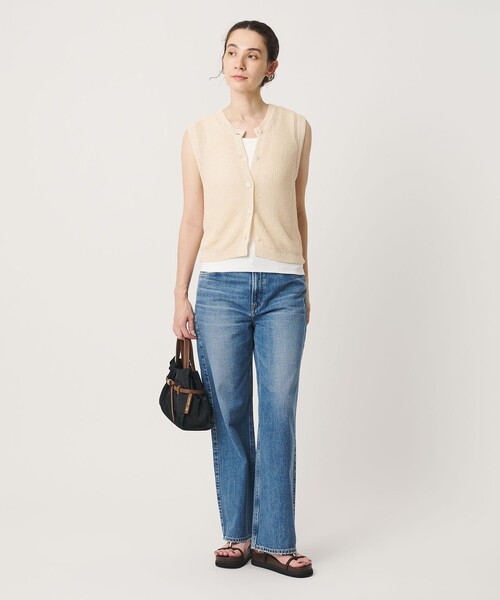 BEAUTY&YOUTH UNITED ARROWS（ビューティーアンドユースユナイテッドアローズ）の「フロントボタン ノースリーブニット プルオーバー（ベスト・レディース・ブラック/ダークブラウン/ナチュラル・FREE）」の13枚目の写真