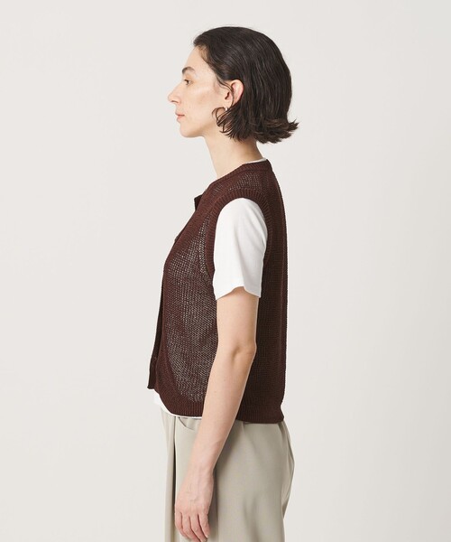BEAUTY&YOUTH UNITED ARROWS（ビューティーアンドユースユナイテッドアローズ）の「フロントボタン ノースリーブニット プルオーバー（ベスト・レディース・ブラック/ダークブラウン/ナチュラル・FREE）」の15枚目の写真