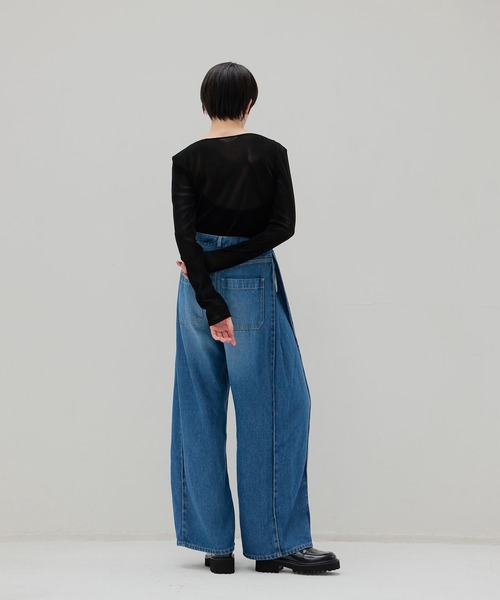 DRESSLAVE(ドレスレイブ)の「nylon tulle flocky boatneck pull(ナイロンチュールフロッキーボートネックプルオーバー)(Tシャツ/カットソー・レディース・ネイビー/ブラック・38)」の5枚目の写真