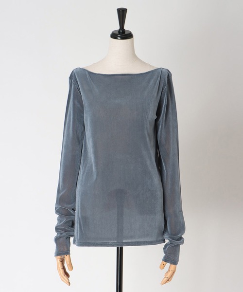 DRESSLAVE(ドレスレイブ)の「nylon tulle flocky boatneck pull(ナイロンチュールフロッキーボートネックプルオーバー)(Tシャツ/カットソー・レディース・ネイビー/ブラック・38)」の20枚目の写真