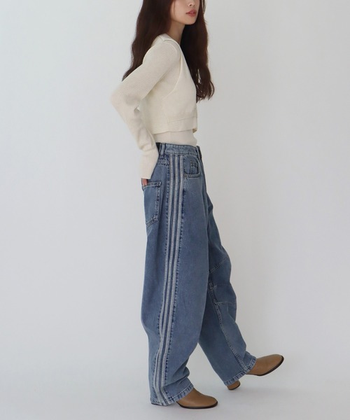 DRESSLAVE(ドレスレイブ)の「layered twin set(レイヤードツインセット)(ニット/セーター・レディース・ホワイト/チャコールグレー/ブラウン・38)」の21枚目の写真