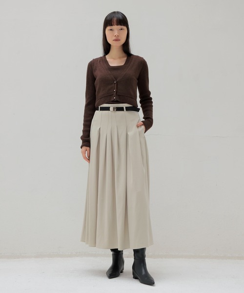 DRESSLAVE(ドレスレイブ)の「layered twin set(レイヤードツインセット)(ニット/セーター・レディース・ホワイト/チャコールグレー/ブラウン・38)」の4枚目の写真