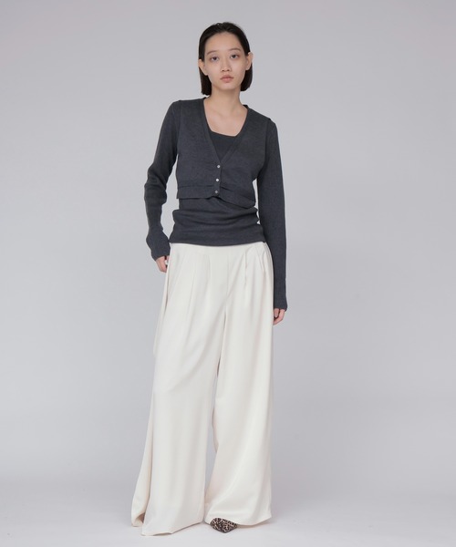 DRESSLAVE(ドレスレイブ)の「layered twin set(レイヤードツインセット)(ニット/セーター・レディース・ホワイト/チャコールグレー/ブラウン・38)」の10枚目の写真