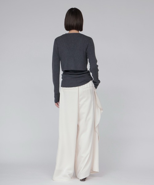 DRESSLAVE(ドレスレイブ)の「layered twin set(レイヤードツインセット)(ニット/セーター・レディース・ホワイト/チャコールグレー/ブラウン・38)」の12枚目の写真
