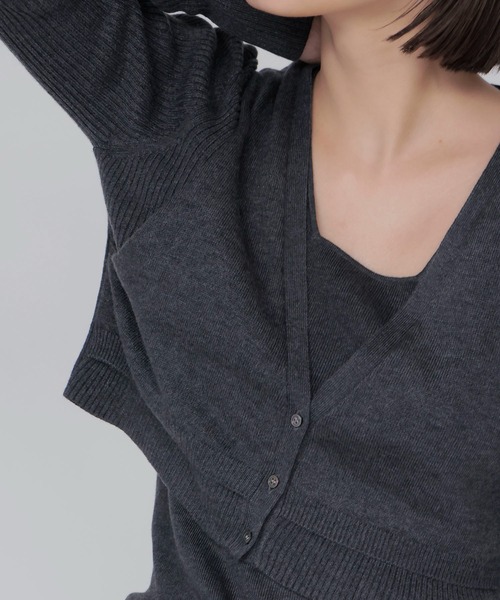 DRESSLAVE(ドレスレイブ)の「layered twin set(レイヤードツインセット)(ニット/セーター・レディース・ホワイト/チャコールグレー/ブラウン・38)」の17枚目の写真