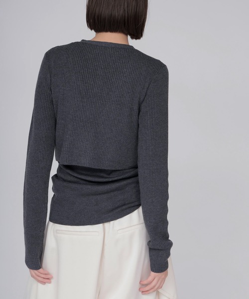 DRESSLAVE(ドレスレイブ)の「layered twin set(レイヤードツインセット)(ニット/セーター・レディース・ホワイト/チャコールグレー/ブラウン・38)」の15枚目の写真