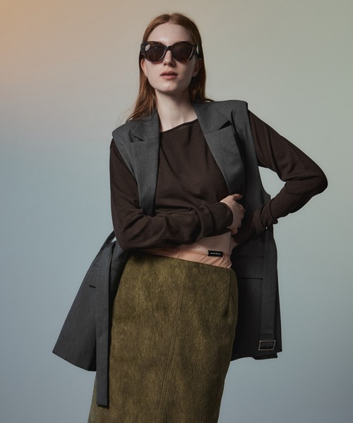 MAISON SPECIAL(メゾンスペシャル)の「【2026Autumn PRE-ORDER】Belted Side-Open Vest/ベルテッドサイドオープンジレ(その他アウター・レディース・ブラック/グレー・FREE)」の2枚目の写真