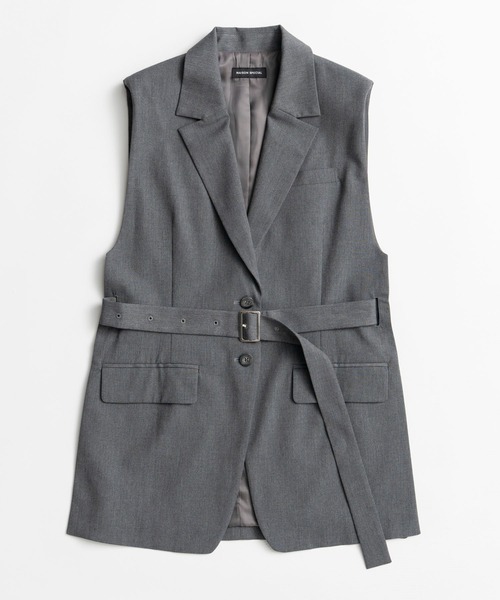 MAISON SPECIAL(メゾンスペシャル)の「【2026Autumn PRE-ORDER】Belted Side-Open Vest/ベルテッドサイドオープンジレ(その他アウター・レディース・ブラック/グレー・FREE)」の17枚目の写真