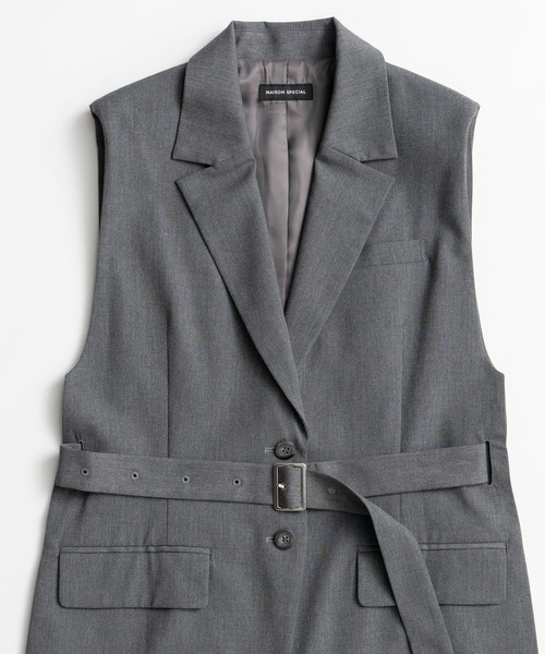 MAISON SPECIAL(メゾンスペシャル)の「【2026Autumn PRE-ORDER】Belted Side-Open Vest/ベルテッドサイドオープンジレ(その他アウター・レディース・ブラック/グレー・FREE)」の10枚目の写真