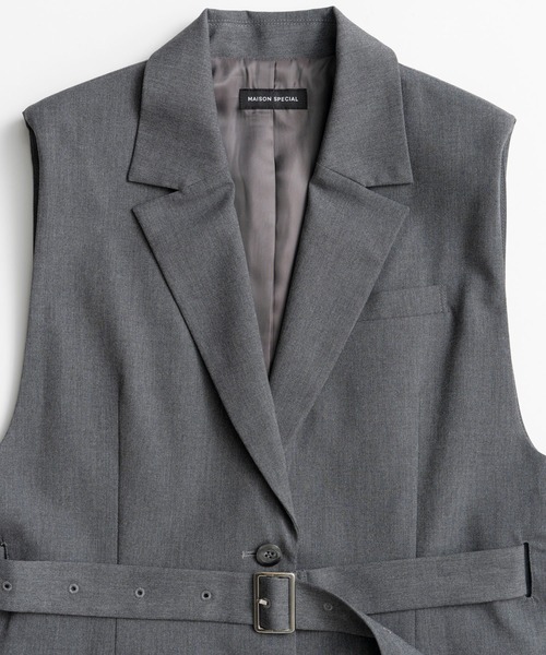 MAISON SPECIAL(メゾンスペシャル)の「【2026Autumn PRE-ORDER】Belted Side-Open Vest/ベルテッドサイドオープンジレ(その他アウター・レディース・ブラック/グレー・FREE)」の11枚目の写真
