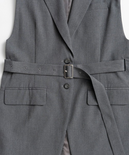 MAISON SPECIAL(メゾンスペシャル)の「【2026Autumn PRE-ORDER】Belted Side-Open Vest/ベルテッドサイドオープンジレ(その他アウター・レディース・ブラック/グレー・FREE)」の12枚目の写真