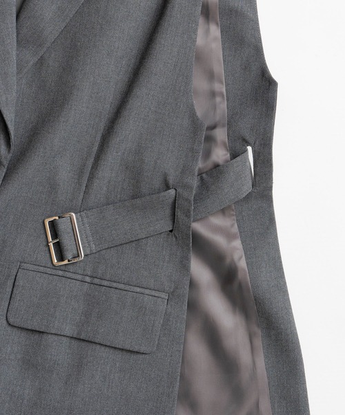 MAISON SPECIAL(メゾンスペシャル)の「【2026Autumn PRE-ORDER】Belted Side-Open Vest/ベルテッドサイドオープンジレ(その他アウター・レディース・ブラック/グレー・FREE)」の14枚目の写真