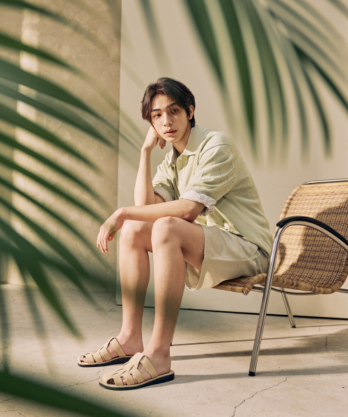 JERUSALEM SANDALS(エルサレム サンダル)の「1063NN マイケルスライド-ホワイトヌバック(サンダル・レディース・ホワイト・23cm/23.5cm/24cm/24.5cm/26cm/27cm/28cm)」の1枚目の写真