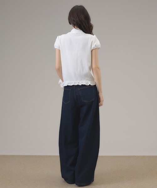 apres jour mignon(アプレジュールミニョン)の「シャーリングブラウス(シャツ/ブラウス・レディース・オフホワイト/ライトブルー/ブラウン系その他・LARGE/フリー)」の17枚目の写真
