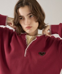 ONCILY(�I���V�F���[)��HEART PATCH STITCH HENLEY NECK THERMAL / �n�[�g�p�b�`�X�e�b�`�w�����[�l�b�N�T�[�}��(T�V���c/�J�b�g�\�[)