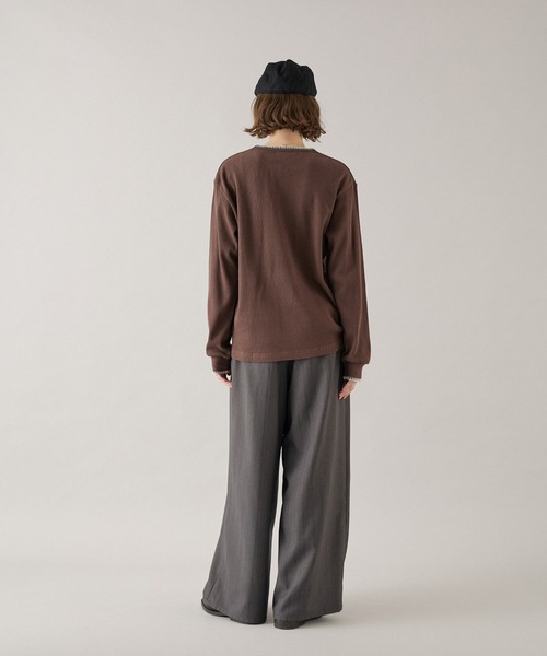 ONCILY(オンシェリー)の「HEART PATCH STITCH HENLEY NECK THERMAL / ハートパッチステッチヘンリーネックサーマル(Tシャツ/カットソー・メンズ・ネイビー/ブラック/ブラウン/ボルドー・SMALL/MEDIUM/LARGE)」の19枚目の写真