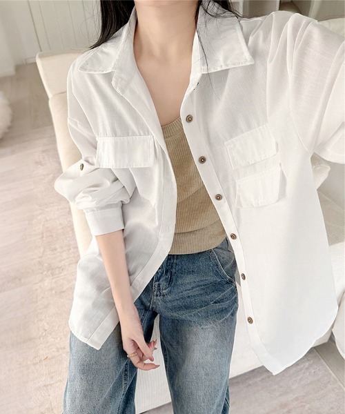 ONEP STAR(ワンピスター)の「シアーオーバーサイズシャツ(シャツ/ブラウス・レディース・ホワイト・MEDIUM/LARGE/X-LARGE)」の12枚目の写真