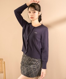 ワンポイント刺繍ニットカーディガン